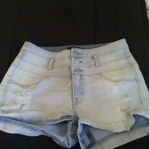 Light washed jean shorts